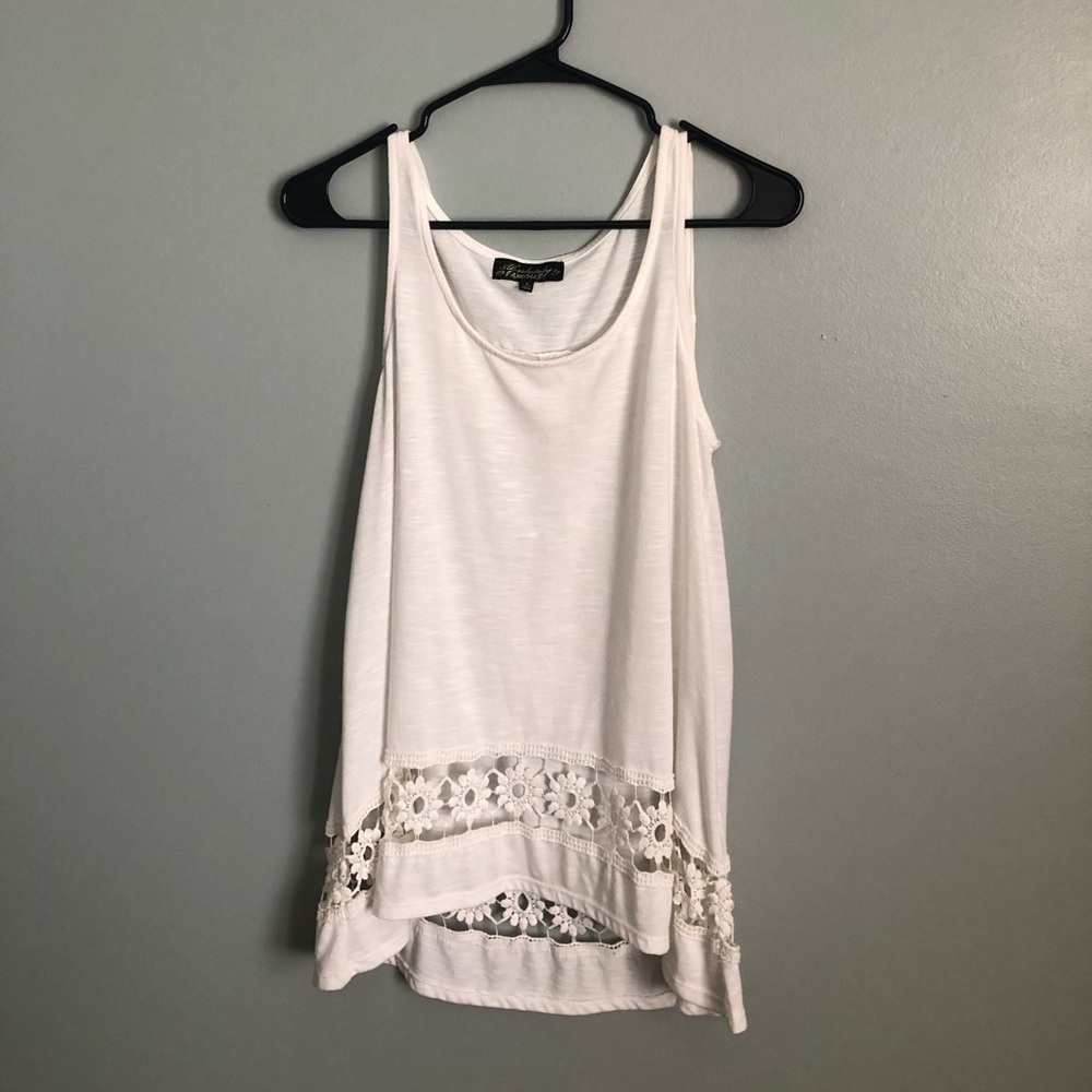 Floral summery white tank